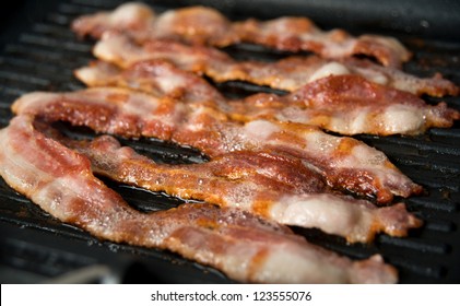 Bacon Sizzling On Skillet