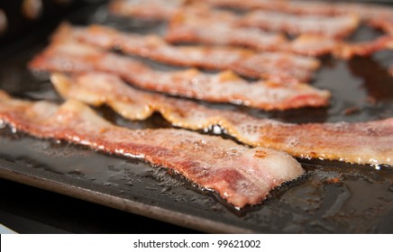 Bacon Sizzling On Skillet