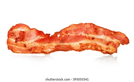 Bacon Strip Close-up Isolated On A White Background.