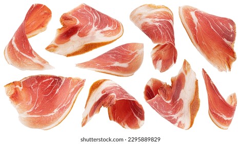 Bacon strips isolated on white background, collection - Powered by Shutterstock