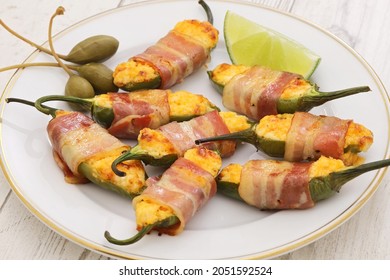 Bacon Wrapped Jalapeno Poppers, Party Appetizer
