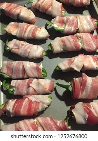 Bacon Wrapped Jalapeño Poppers Ready For Oven