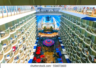 Bacselona, Spain - September, 6 2015: Royal Caribbean, Allure Of The Seas