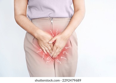 Bacterial Vaginosis, Yeast Infections concept with woman having problem with Vaginal Odor 