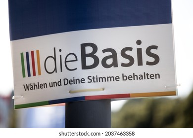 Bad Berleburg, North Rhine West Phalia Germany - 07 09 2021: An Election Poster Of The German Party Die Basis