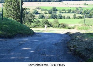 Bad Eifel Road With Cracked Tarmac