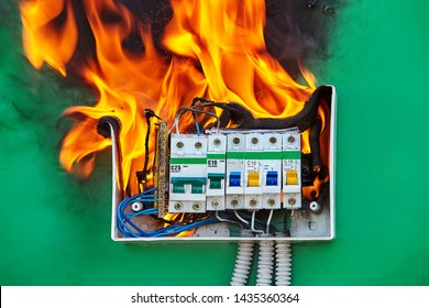 Bad electrical wiring system in electrical switchboard became the cause of fire. A faulty circuit breaker caught fire in a switchboard and caused a household electrical fire.