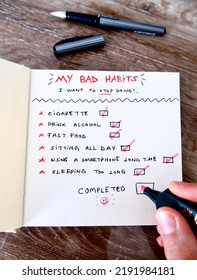 Bad Habits Checklist, Stop Bad Habits