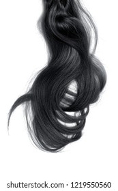 Bad Hair Day Concept. Long, Black, Disheveled Ponytail