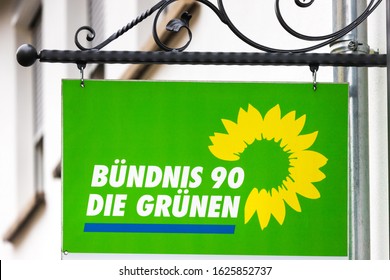 Bad Hersfeld, Hesse/germany - 18 11 2019: German Party Die Grünen Sign In Bad Hersfeld Germany