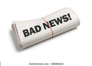 Bad News, Newspaper roll with white background