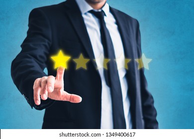 Bad Review, Businessman Gives One Of Five Stars - Negative Costumer Feedback 