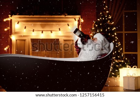 Bad Santa Claus Drinking Champagne Alcohol Stock Photo Edit