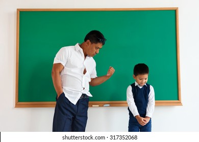 Bad Teacher, Bad Education /  Learning In The Classroom / Photo Of Teen School Chinese Boy /  School Theme