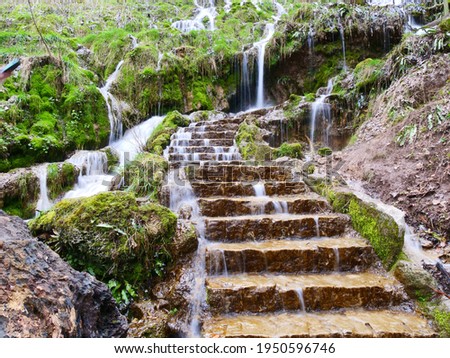 Bad Urach, Germany: Stairs up to the waterfall
