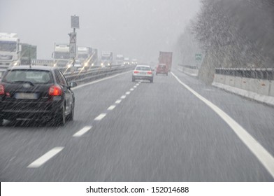 Bad Weather On The Motorway