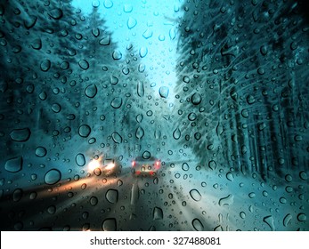 Bad weather on a winter road - Powered by Shutterstock