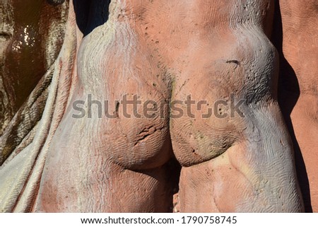 Bad Wildungen, Germany - August 5, 2020: Naked body stone sculpture 