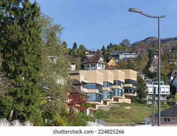 Baden, Switzerland - 19 October, 2014: Autumn Cityscape. Baden Is A Municipality In The Canton Of Aargau, Its Name Refers To The Mineral Hot Springs, Which Are Known Since The Roman Era.