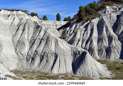 Badland Landscape In Marl (marl-limestone) Lithologies.