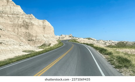 The Badlands Loop State Scenic Byway in Badlands National Park