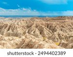 Badlands national park sunset landscape, South Dakota, USA.