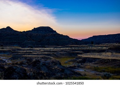 Badlands in the Sunset