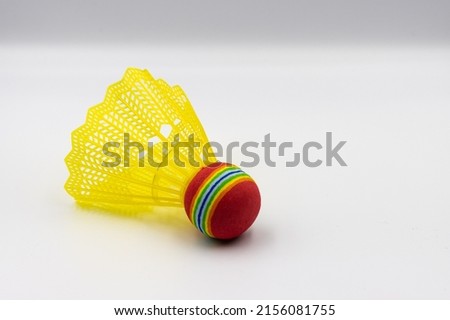 Badminton ball or shuttlecock isolated on white background.