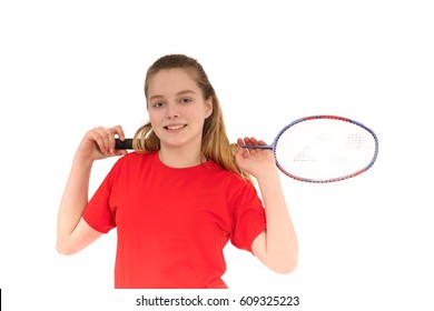 Badminton player playing badminton