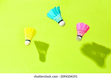 Badminton shuttlecocks on color background - Powered by Shutterstock