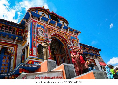 Badrinath, Uttarakhand, India - May 02, 2012 : One Of The Most Sacred And Famous Centres Of Pilgrimage In India, The Badrinath Vishnu Temple.