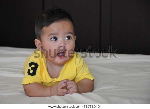 Bady Bed Smiling Stock Photo Edit Now