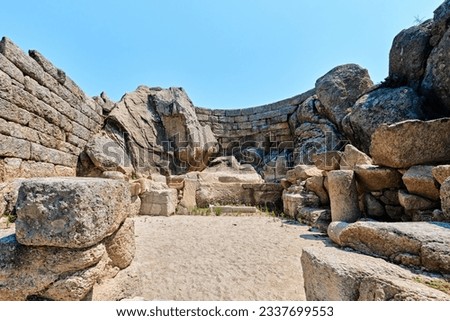 Bafa, Turkey - July 15, 2023: Shrine of Endymion which is Greek mythological character in ancient city of Latmos Herakleia