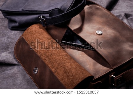 bag acessories leather textured vintage