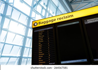 Bag, Baggage Claim Sign At The Airport