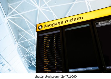 Bag, Baggage Claim Sign At The Airport