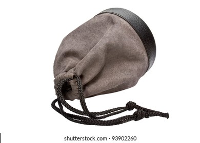 Bag, leather black on white background - Shutterstock ID 93902260