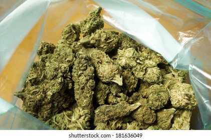 Bag Of Marijuana And Cannabis