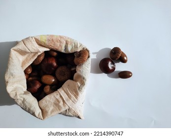 A Bag Of Oak Fruit In One Place