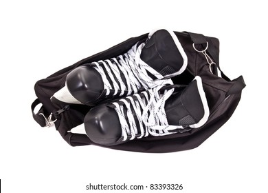 Bag For Pair Of Hockey Skates Isolated On White Background