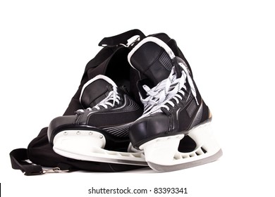 Bag For Pair Of Hockey Skates Isolated On White Background