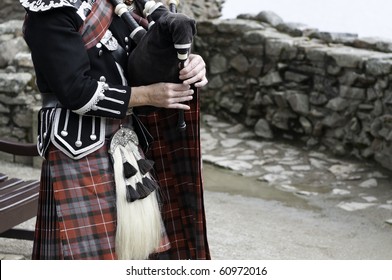 Bag Pipe And Scottish Kilt