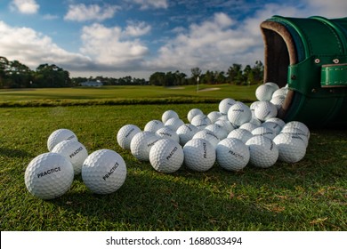 bag of practice golf balls for practice pitching green 