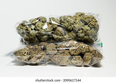 Bag Of Weed On White Background