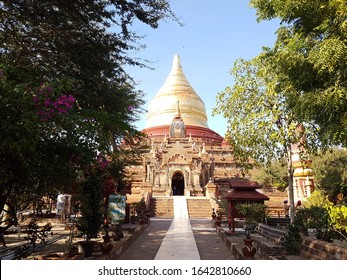 Bagan / Myanmar - December 14th 2019: Dhamma Ya Zi Ka Pagoda Was Built In 1196 During The Reign Of King Narapatisithu.