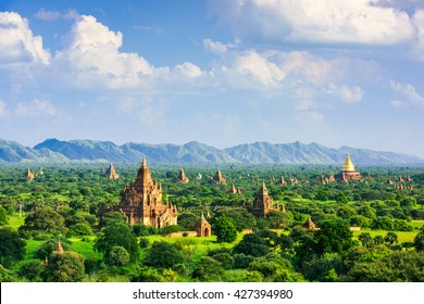 Bagan, Myanmar Temples In The Archaeological Zone.