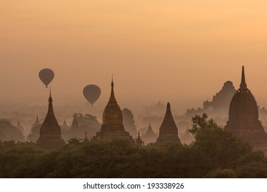 BAGAN Sunrises With Balloon, Myanmar