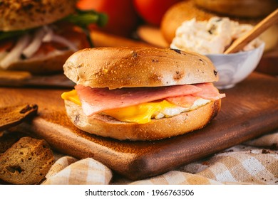 Bagel Egg Ham And Cheese