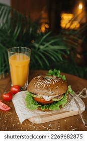 Bagel menu with dilicious stuff inside and orange juice