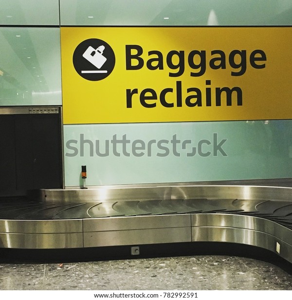 Baggage Reclaim Sign Airport Empty Conveyor Stock Photo (edit Now 